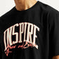 Men's Typographic Print Black Loose Fit T-shirt - Detail View