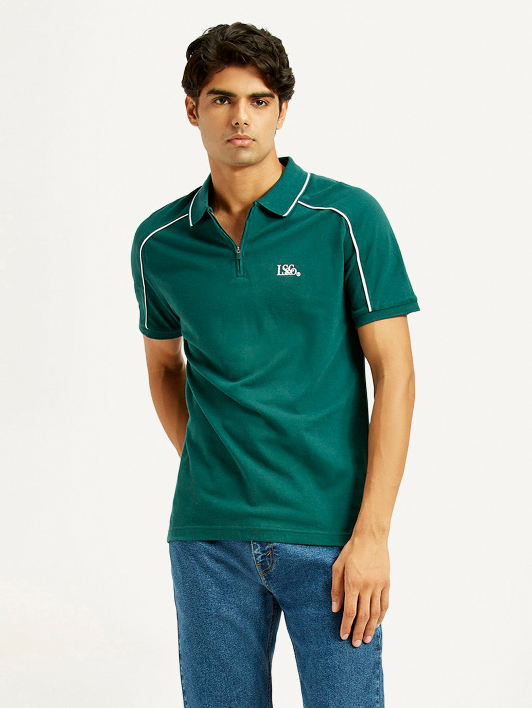 Men's Pure Cotton Slim Fit Polo T-shirt - Styleshot View