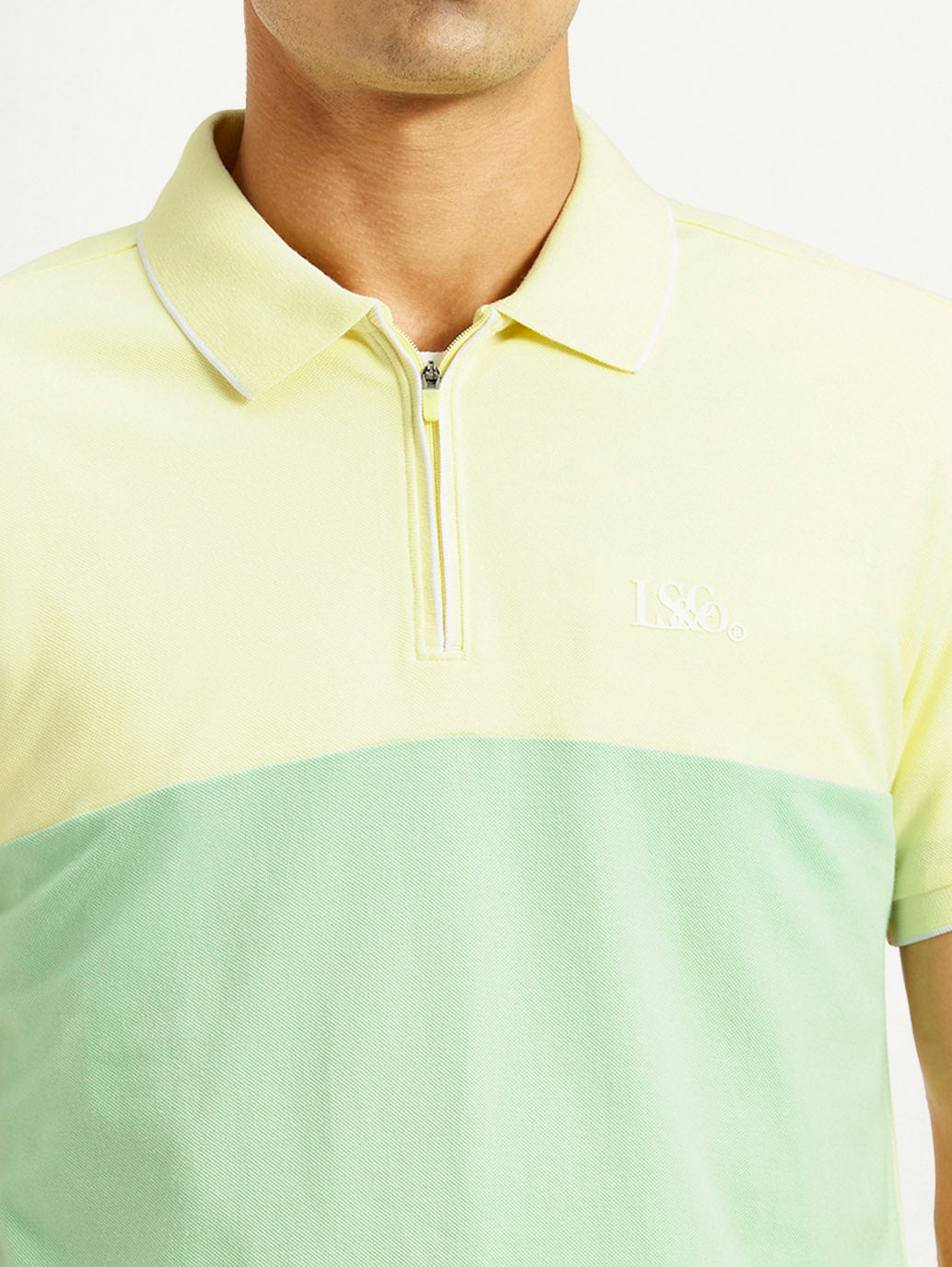 Men's Pure Cotton Slim Fit Polo T-shirt - Detail View