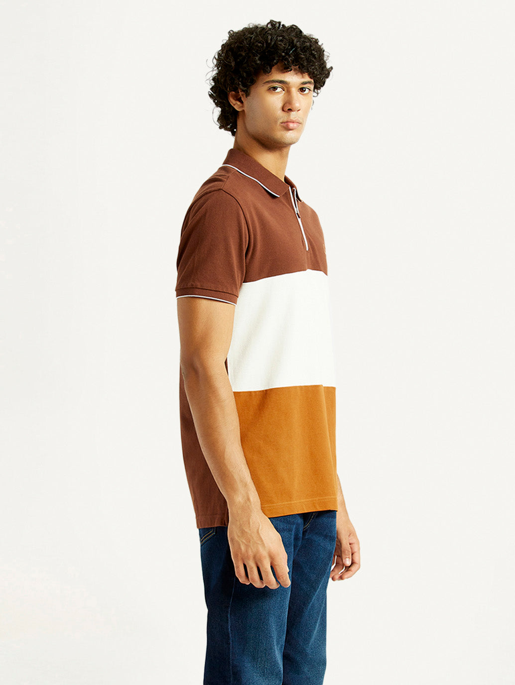 Men's Pure Cotton Slim Fit Polo T-Shirt - Side View