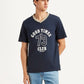 Men's Graphic Print Navy Loose Fit T-shirt - Styleshot View