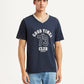 Men's Graphic Print Navy Loose Fit T-shirt - Front View