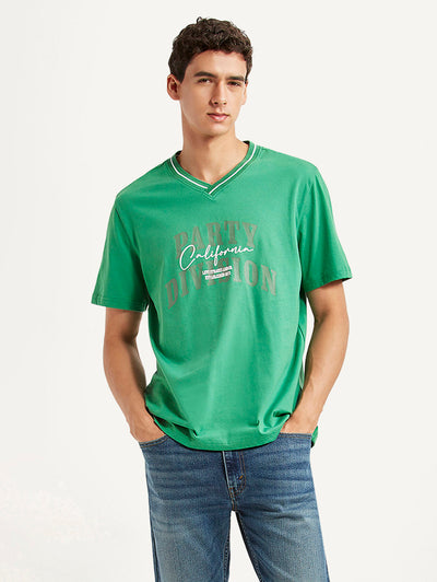 levi's Men's Typographic Print Green Loose Fit T-shirt-picture-23