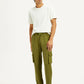 Men's Olive Green Relaxed Fit Cargo Trousers - Styleshot View