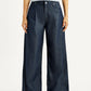 Women's Dark Indigo Baggy Fit High Rise Jeans - Front View
