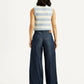 Women's Dark Indigo Baggy Fit High Rise Jeans - Back View