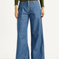 Women's Mid Indigo Baggy Fit High Rise Jeans - Front View