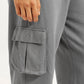 Men's Grey Relaxed Fit Cargo Trousers - Detail View