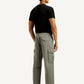 Men's Grey Baggy Fit Mid Rise Cargo Trousers - Back View