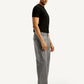 Men's Grey Baggy Fit Mid Rise Cargo Trousers - Side View