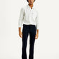 Men's Navy Blue Baggy Fit Mid Rise Chinos - Front View