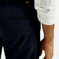 Men's Navy Blue Baggy Fit Mid Rise Chinos - Detail View