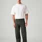 Men's Olive Baggy Fit Mid Rise Cargos - Front View