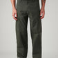 Men's Olive Baggy Fit Mid Rise Cargos - Front View