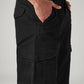 Men's Black Baggy Fit Mid Rise Cargos - 20 View