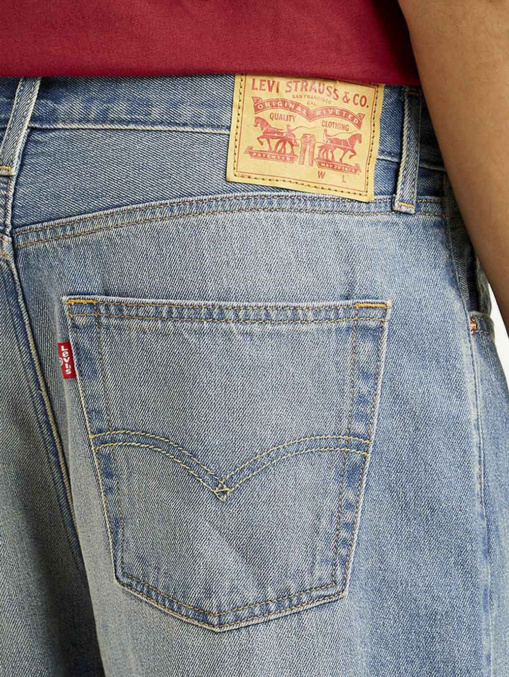 Men's 565 Light Blue Loose Fit Mid Rise Jeans - Detail View