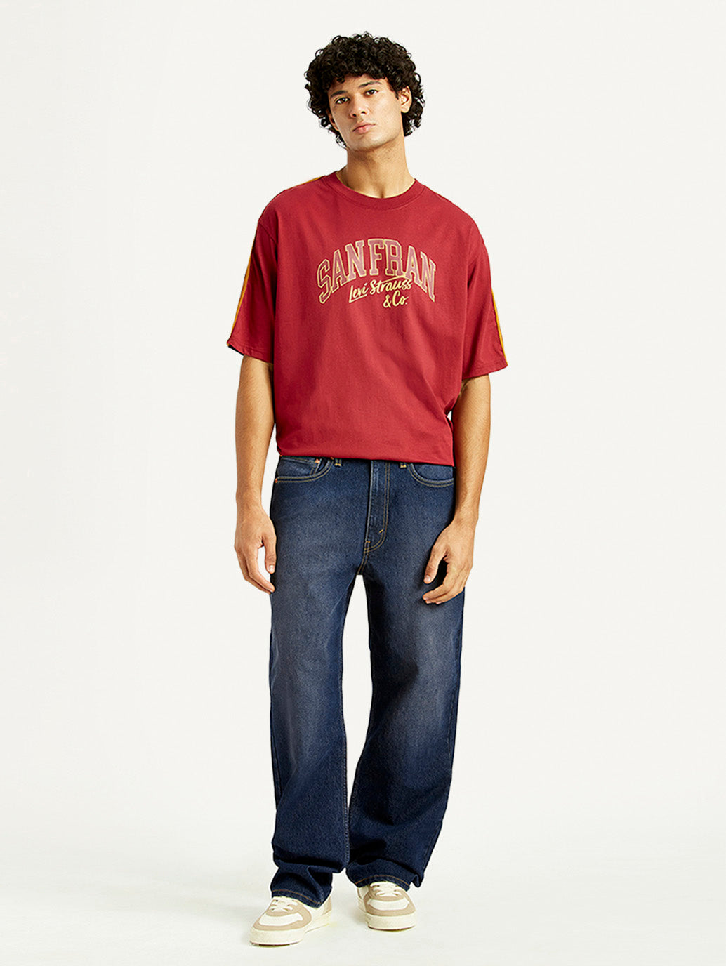 Men's 565 Dark Indigo Loose Fit Mid Rise Jeans - Front View