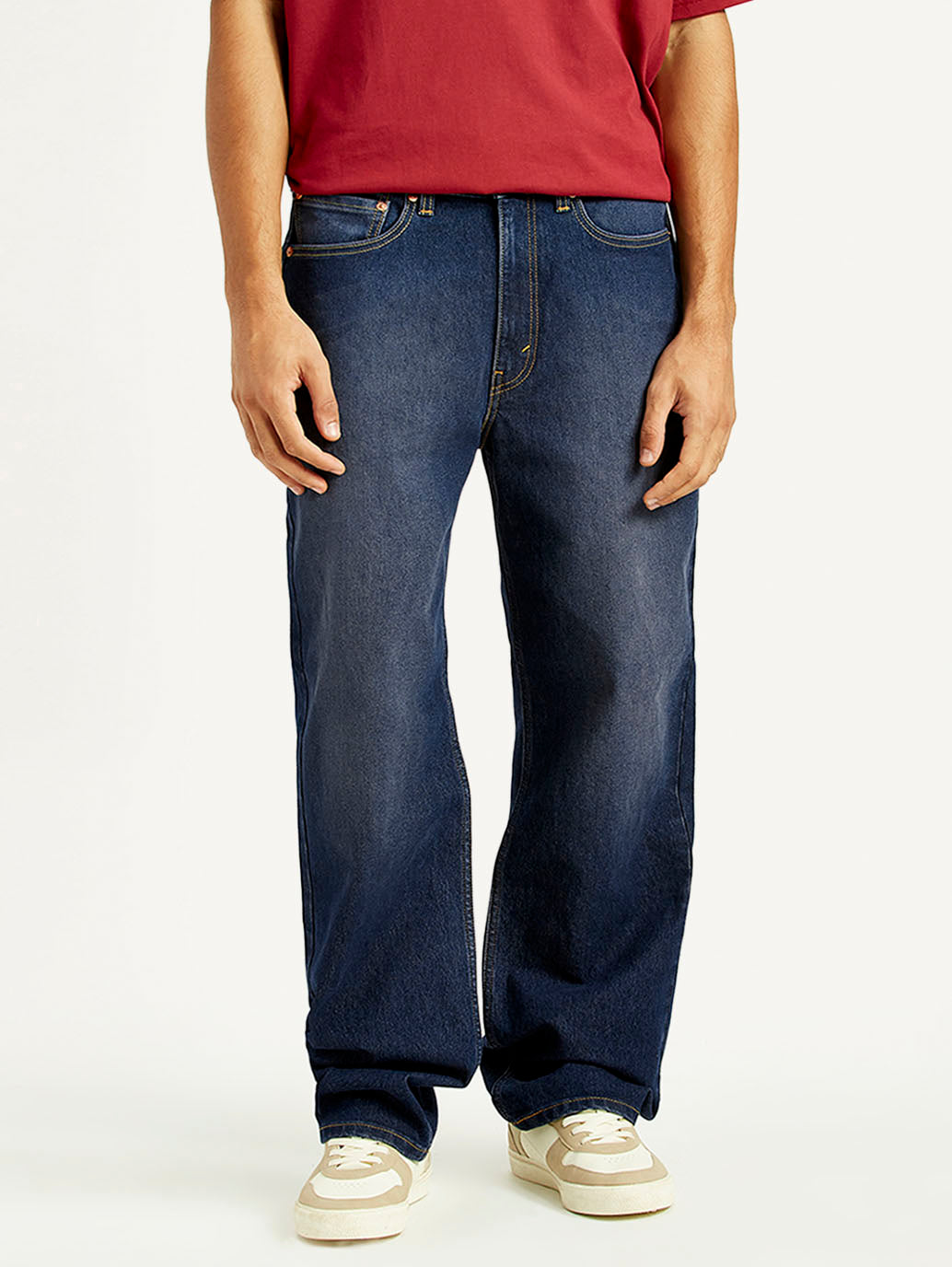 Men's 565 Dark Indigo Loose Fit Mid Rise Jeans - Front View