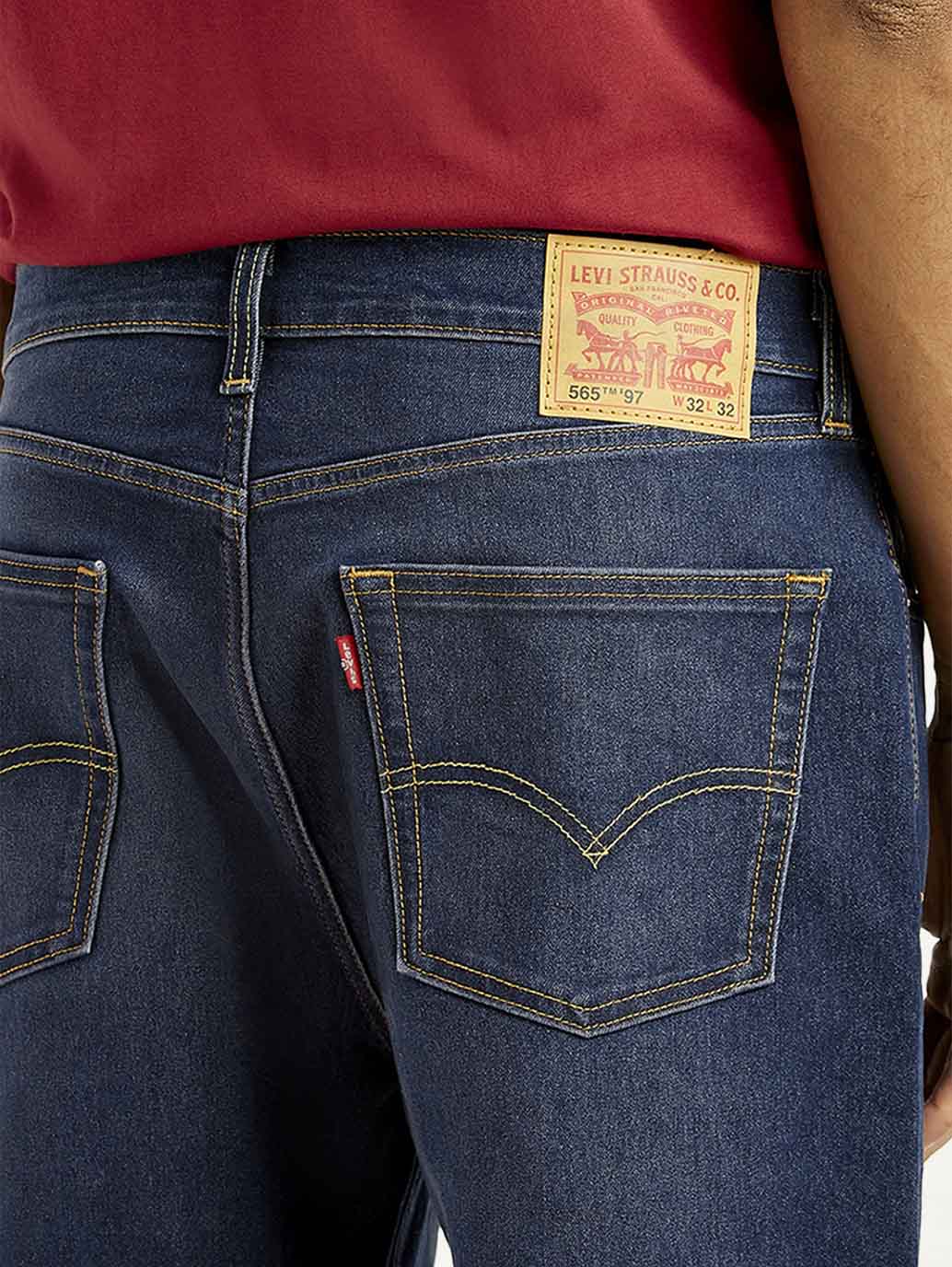 Men's 565 Dark Indigo Loose Fit Mid Rise Jeans - Detail View