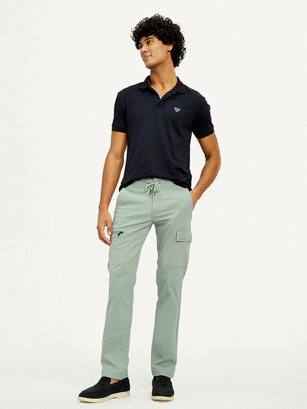 Men's 511 Green Slim Fit Mid Rise Cargo Trousers - Elevated View