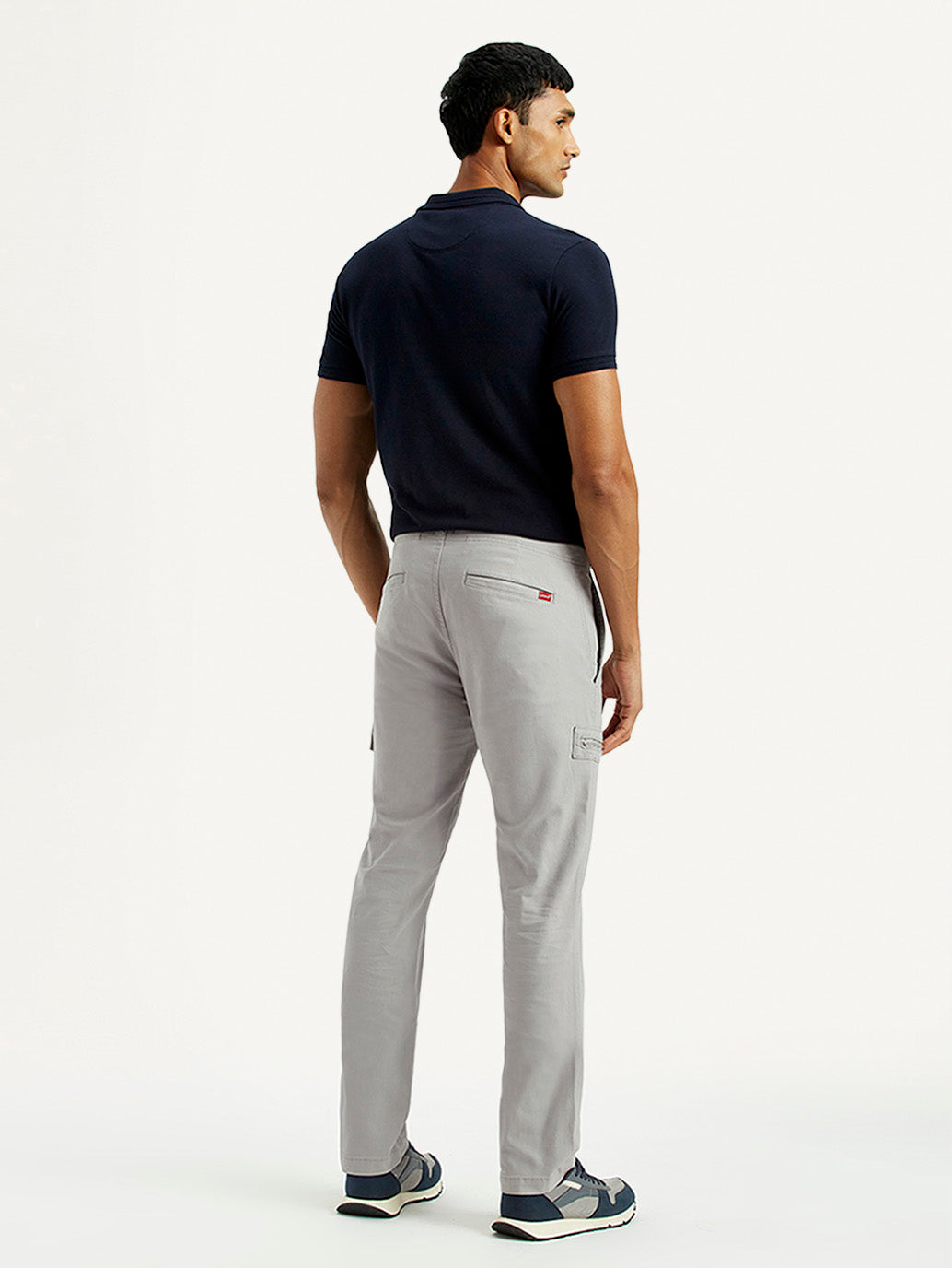 Men's 511 Grey Slim Fit Mid Rise Cargo Trousers - Back View