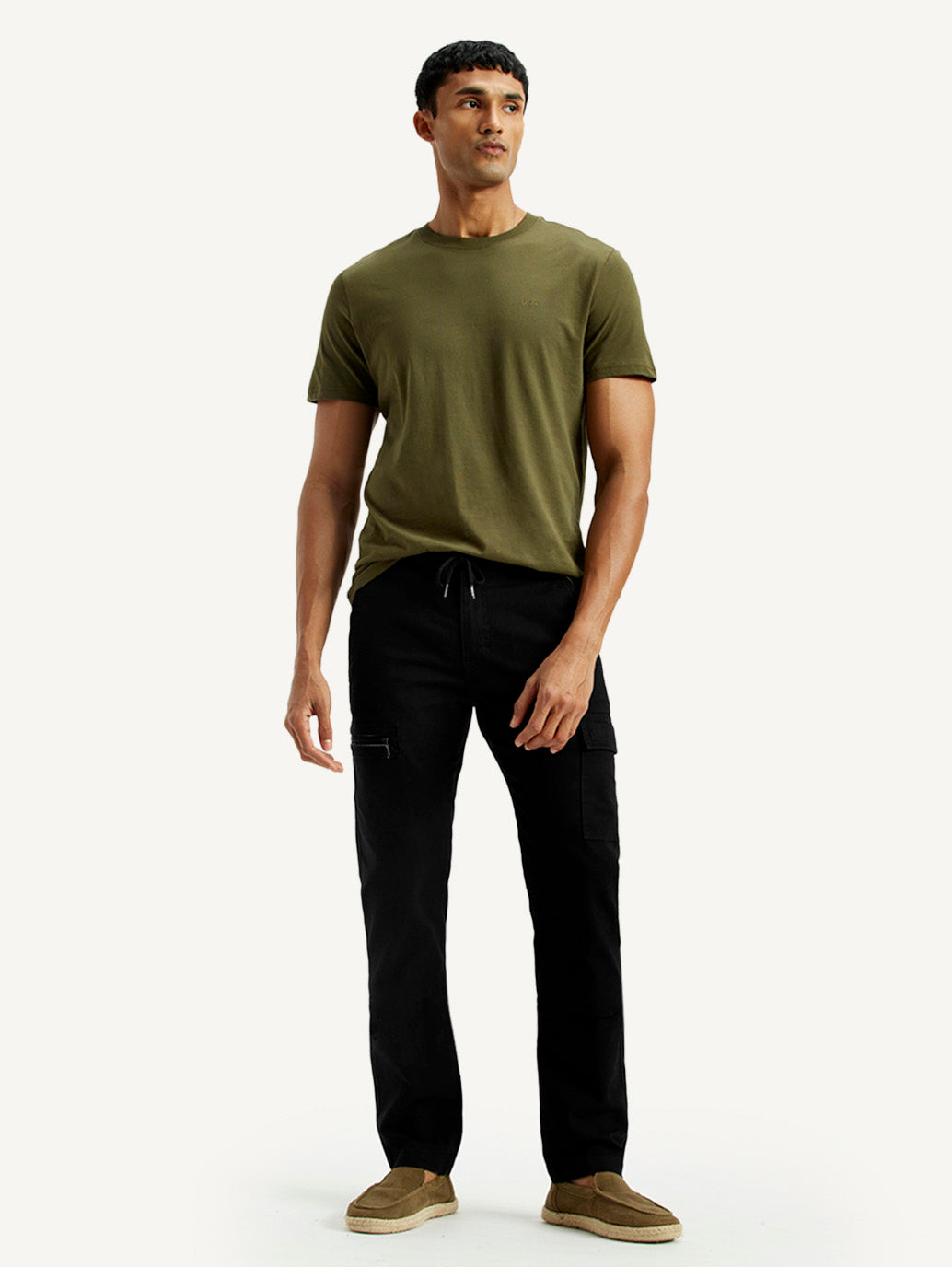 Men's 511 Black Slim Fit Mid Rise Cargo Trousers - Styleshot View