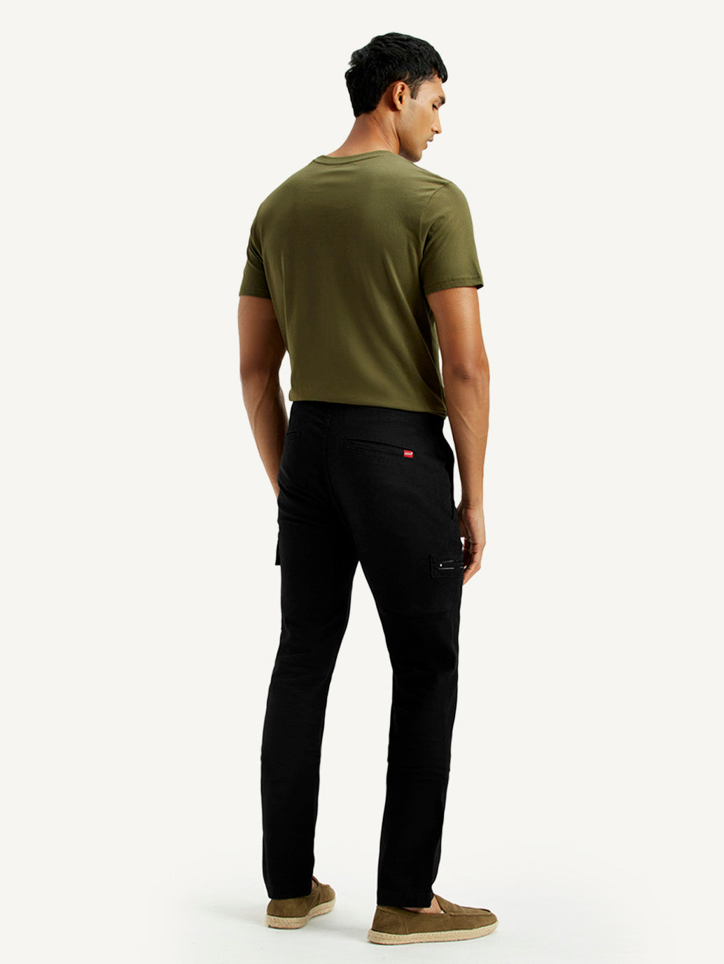 Men's 511 Black Slim Fit Mid Rise Cargo Trousers - Back View