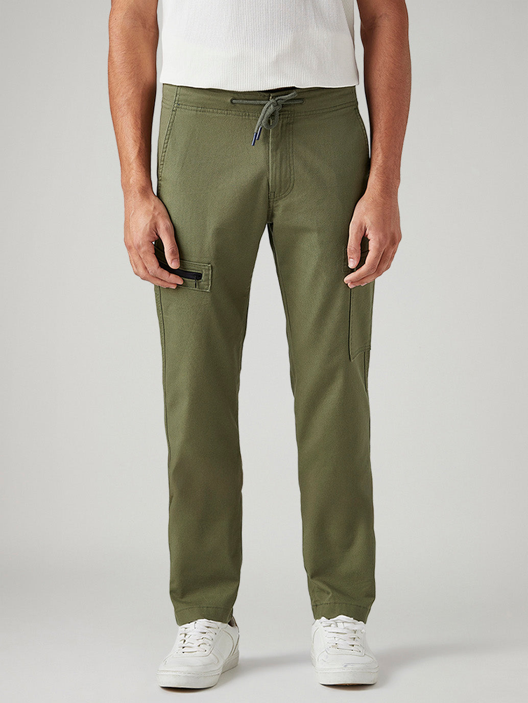 Men's 511 Olive Slim Fit Mid Rise Commuter Cargos - Front View