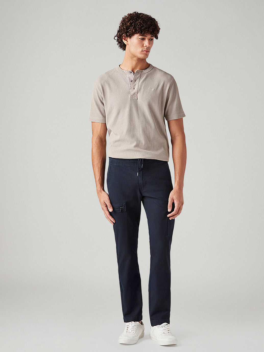 Men's 511 Dark Blue Slim Fit Mid Rise Commuter Cargos - Front View