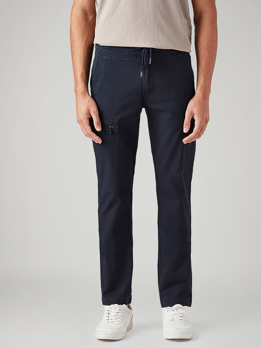Men's 511 Dark Blue Slim Fit Mid Rise Commuter Cargos - Front View