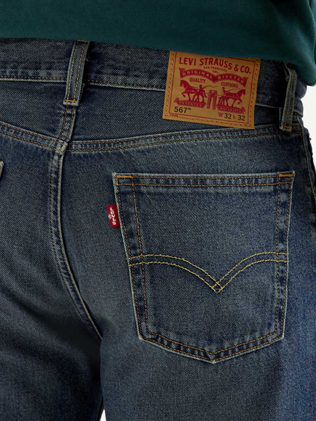 Men's 567 Dark Indigo Loose Fit Mid Rise Jeans