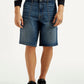 Men's Blue Solid Loose Fit Shorts - Front View