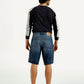 Men's Blue Solid Loose Fit Shorts - Back View