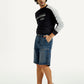 Men's Blue Solid Loose Fit Shorts - Side View