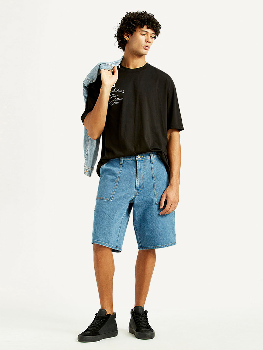Men's Blue Loose Fit Shorts