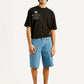 Men's Blue Loose Fit Shorts - Front View