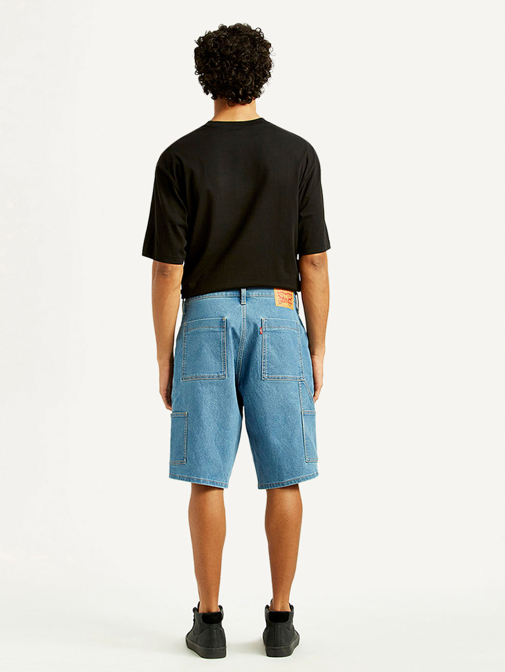 Men's Blue Loose Fit Shorts - Back View