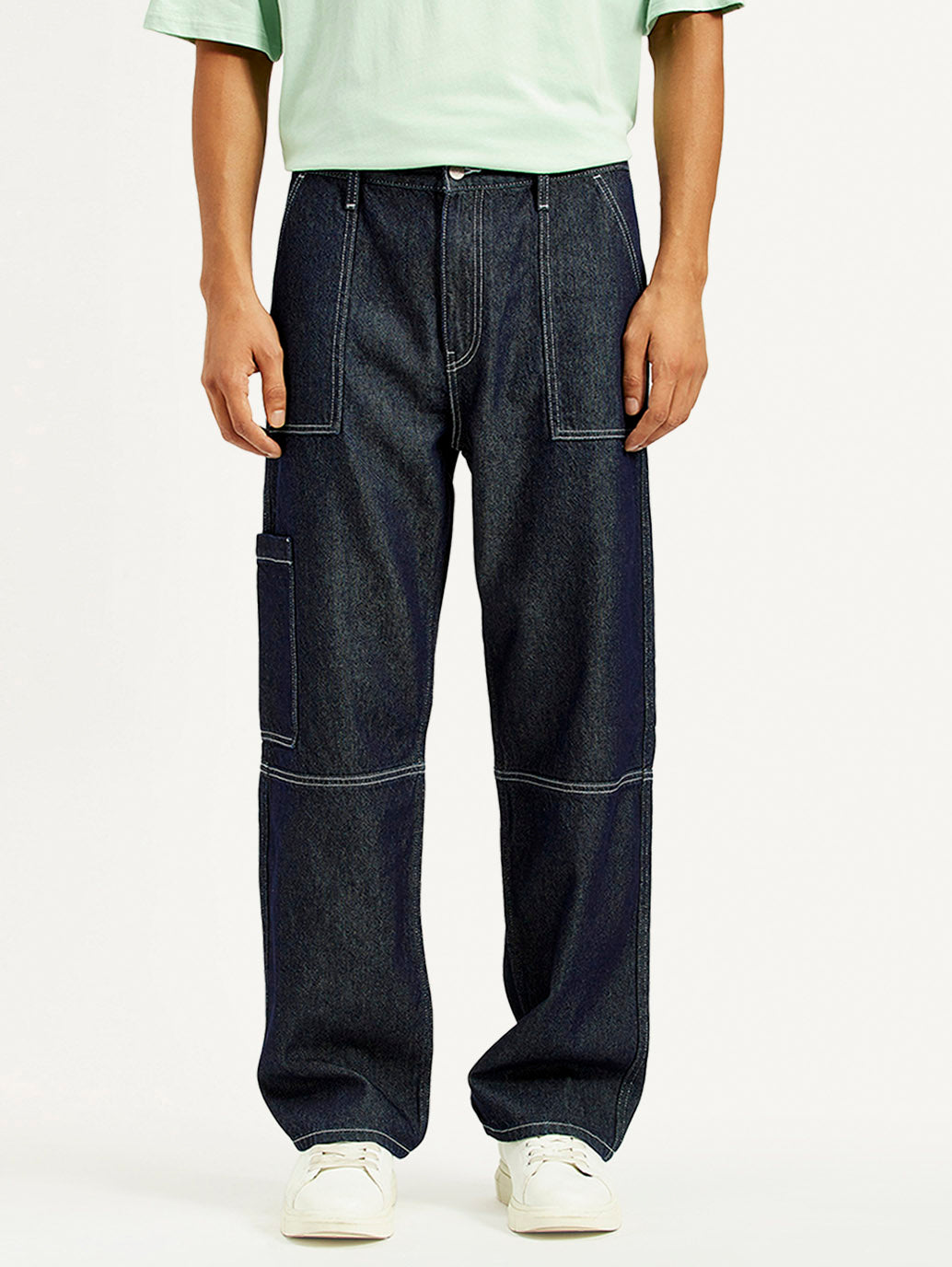 Men's 568 Dark Indigo Loose Fit Mid Rise Jeans - Front View