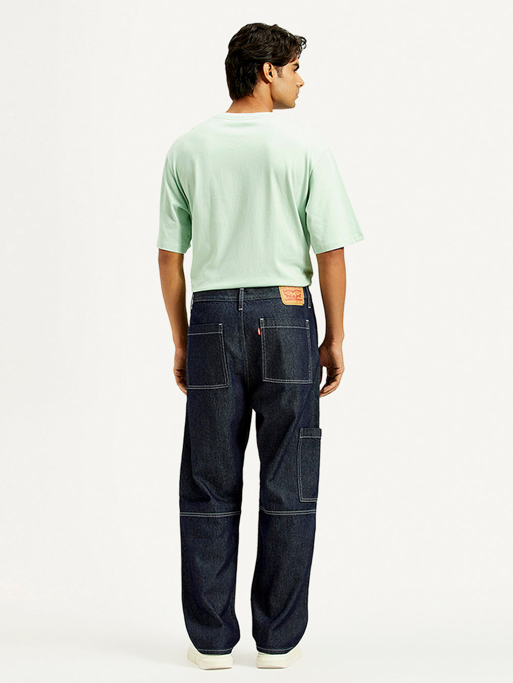 Men's 568 Dark Indigo Loose Fit Mid Rise Jeans - Back View