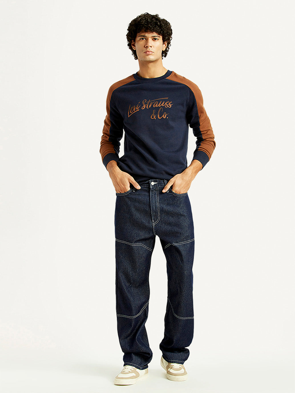 Men's 568 Dark Indigo Loose Fit Mid Rise Jeans - Styleshot View