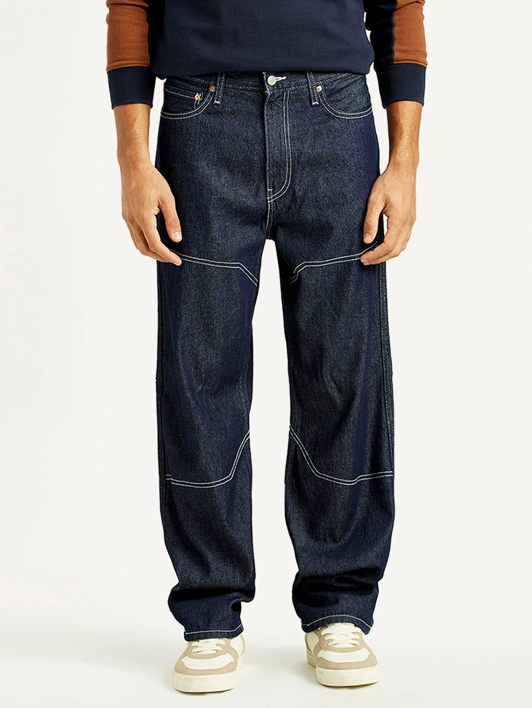 Baggy Jeans Asos Levis Mens Men's 568 Dark Indigo Loose Fit Mid