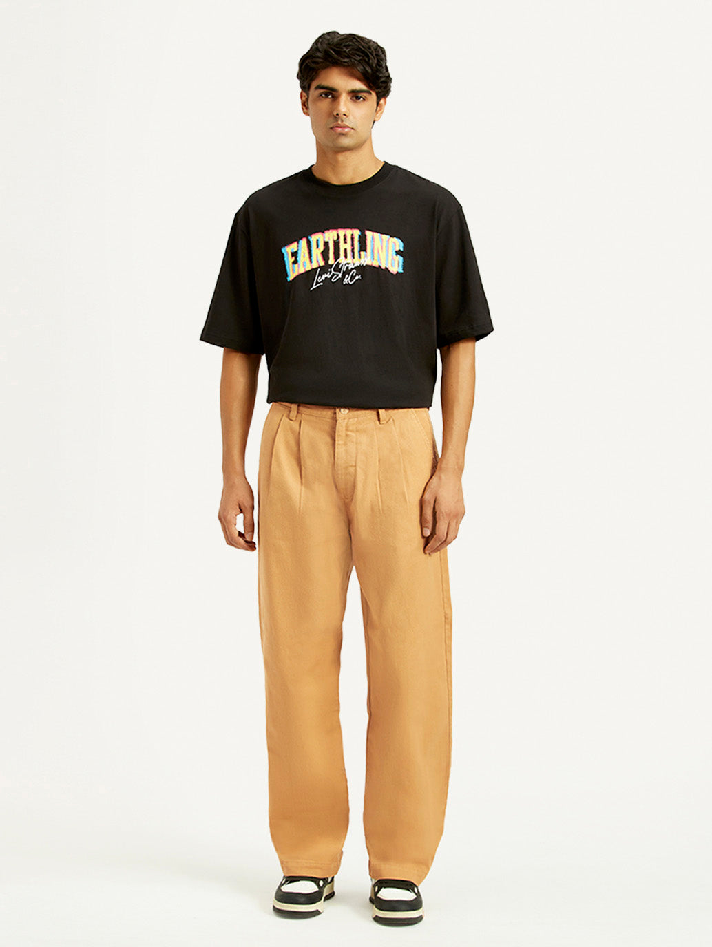 Men's Loose Fit Mid Rise Chinos - Front View