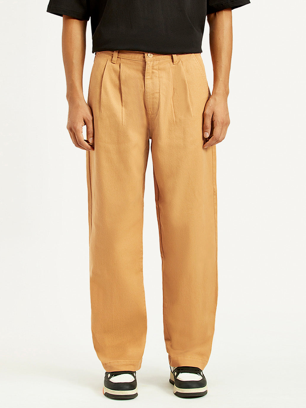 Men's Loose Fit Mid Rise Chinos - Front View