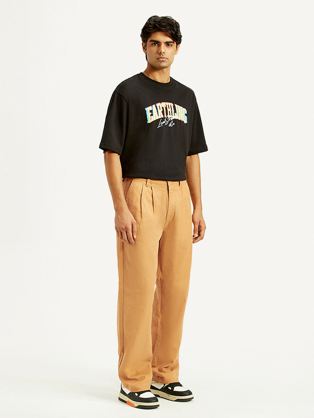 Men's Loose Fit Mid Rise Chinos - Side View
