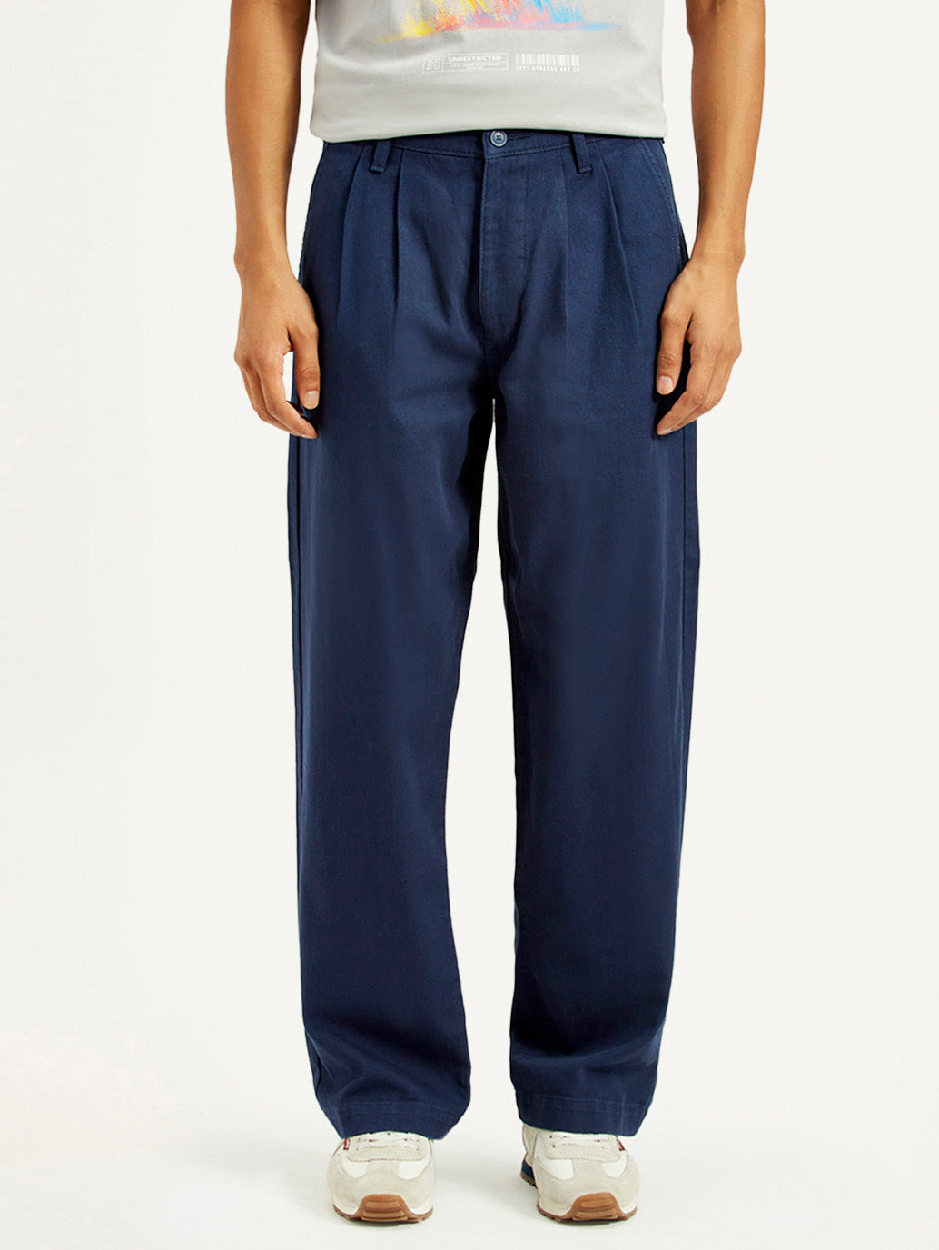 Men's Loose Fit Mid Rise Chinos - Front View