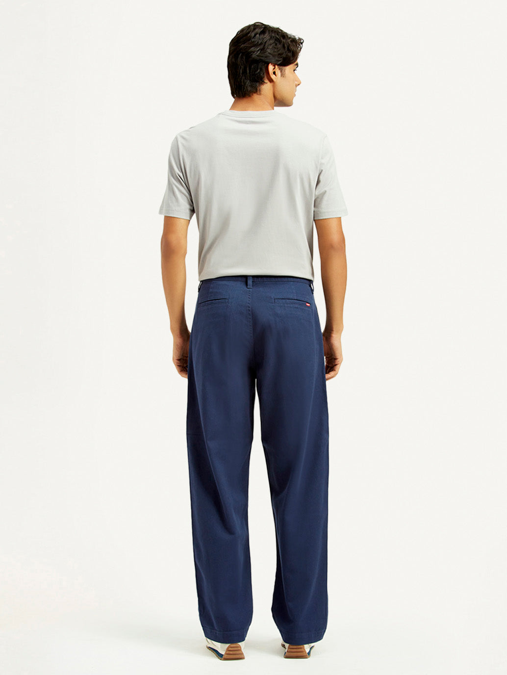 Men's Loose Fit Mid Rise Chinos - Back View