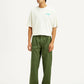 Men's Olive Green Loose Fit Mid Rise Chinos - Front View