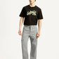 Men's Grey Loose Fit Mid Rise Chinos - Front View