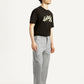 Men's Grey Loose Fit Mid Rise Chinos - Side View