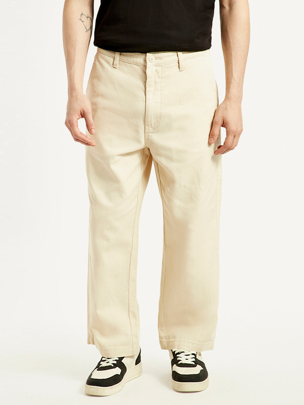 Men's Loose Fit Mid Rise Jeans - Front View